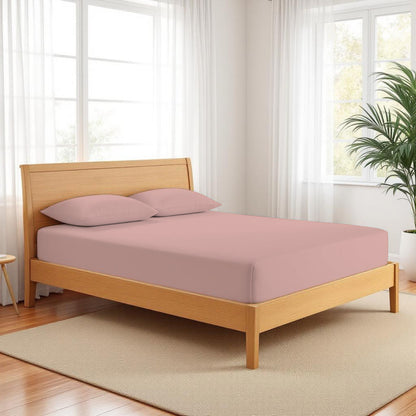 OLD ROSE - 300TC fitted sheet set, premium pure cotton