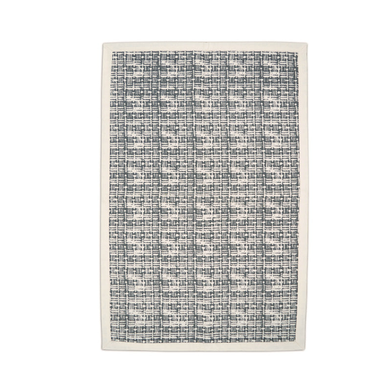 Printed cotton rug, gray color, texture print, weave print, 100% cotton, size 24X36 inches