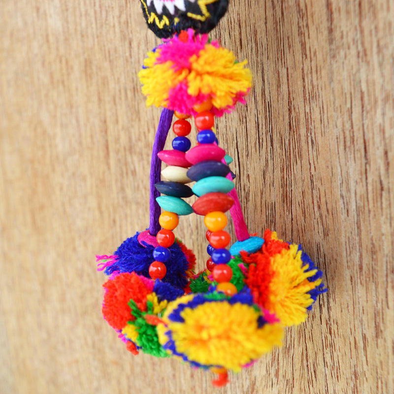 Multicolor tassel handmade boho bag charm tribal bohemian