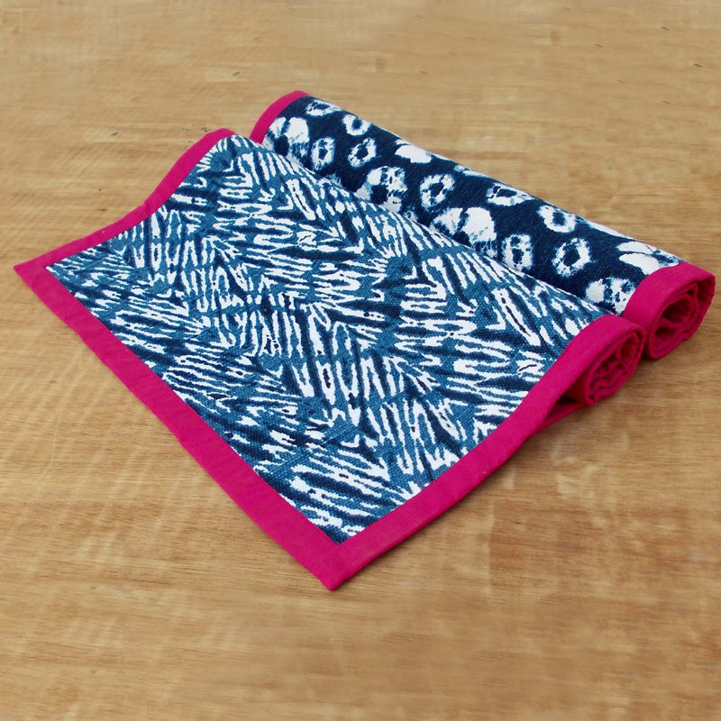 Cotton Rug- Shibori - Diamond Pattern cotton printed rug