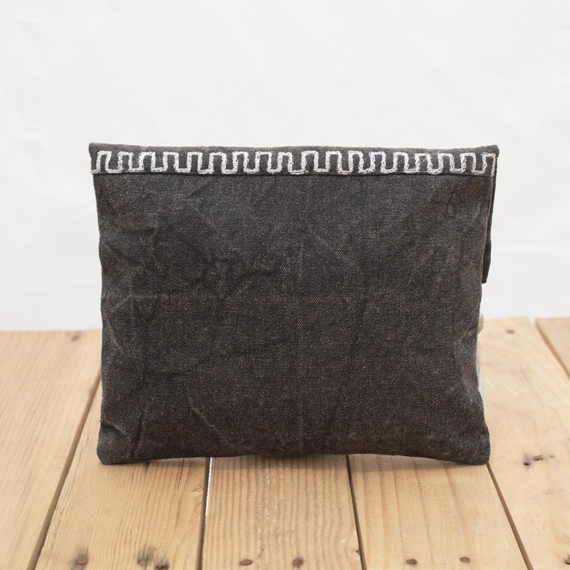 Chalkboard – Charcoal foldover clutch