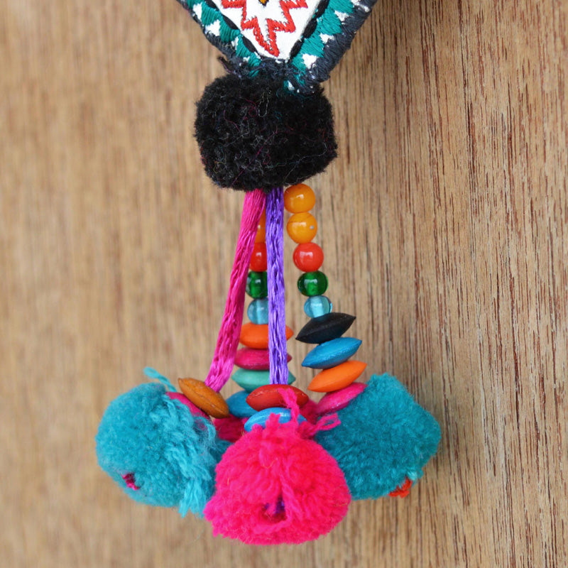 Multicolor tassel, handmade, boho bag charm, tribal, bohemian, moroccan size 5&quot; or 12.5 cms