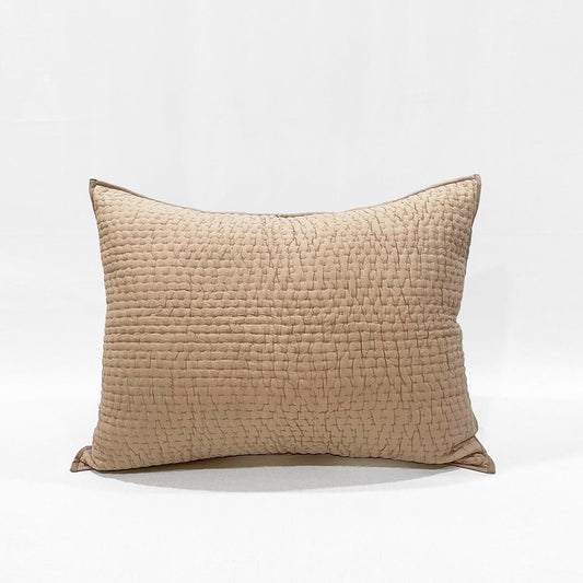 FAWN / BEIGE colour kantha Quilted pillow cases, Sizes available