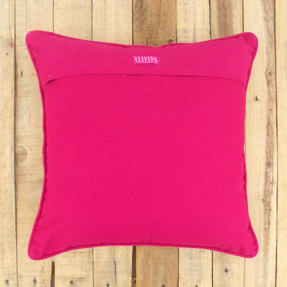 Talavera - Pink and orange tile print cushion cover