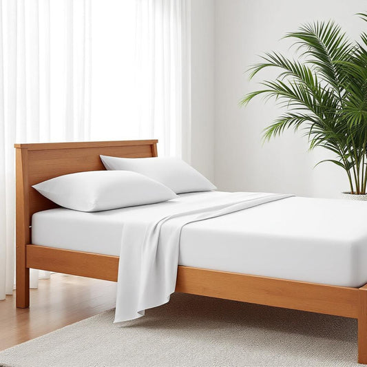 600TC, fitted sheet with pillow case, white pure luxury cotton