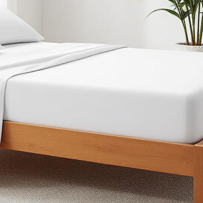 600TC, fitted sheet with pillow case, white pure luxury cotton