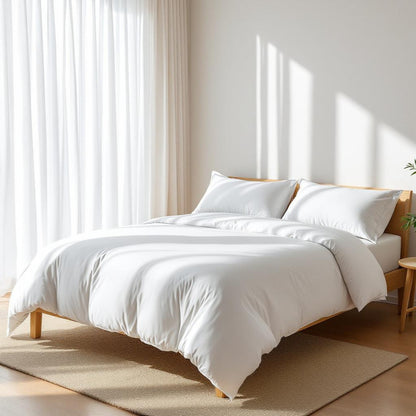 600TC Duvet cover, white luxury cotton satin