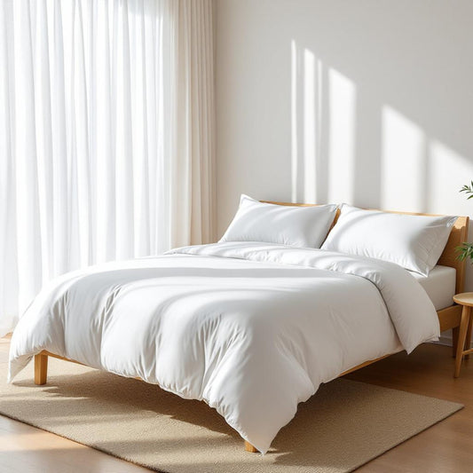 600TC Duvet cover, white luxury cotton satin