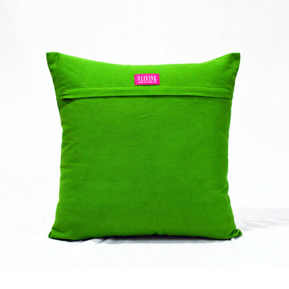 Talavera - Bright green tile print cushion cover