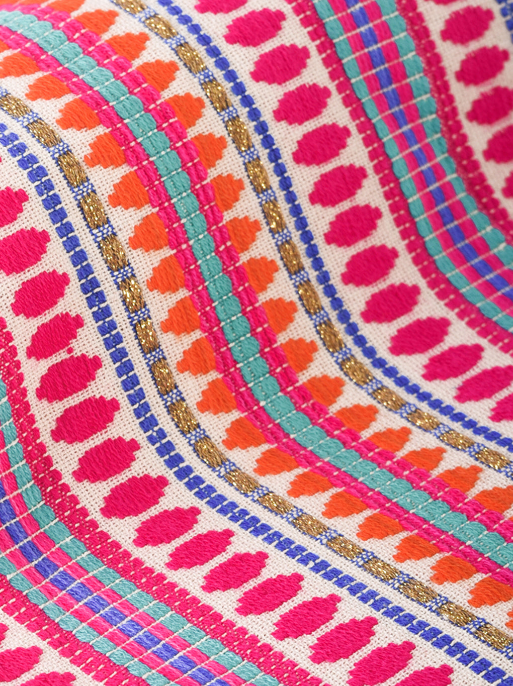 Acrylic multicolour fabric with aztec pattern, bohemian colors