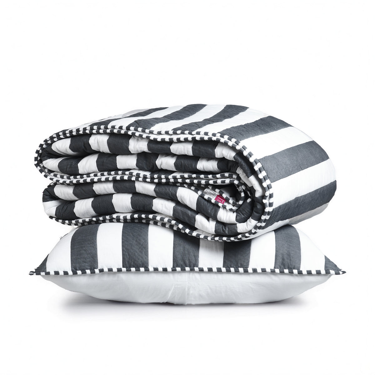 Black and White Stripe Cotton Quilt Set | Stripe Pattern Quilting