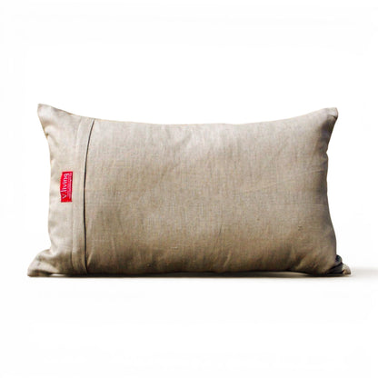 Pillow Talk LOVE Linen Cushion Cover – Rajasthani Applique & Embroidery | Boho Decor - Vliving
