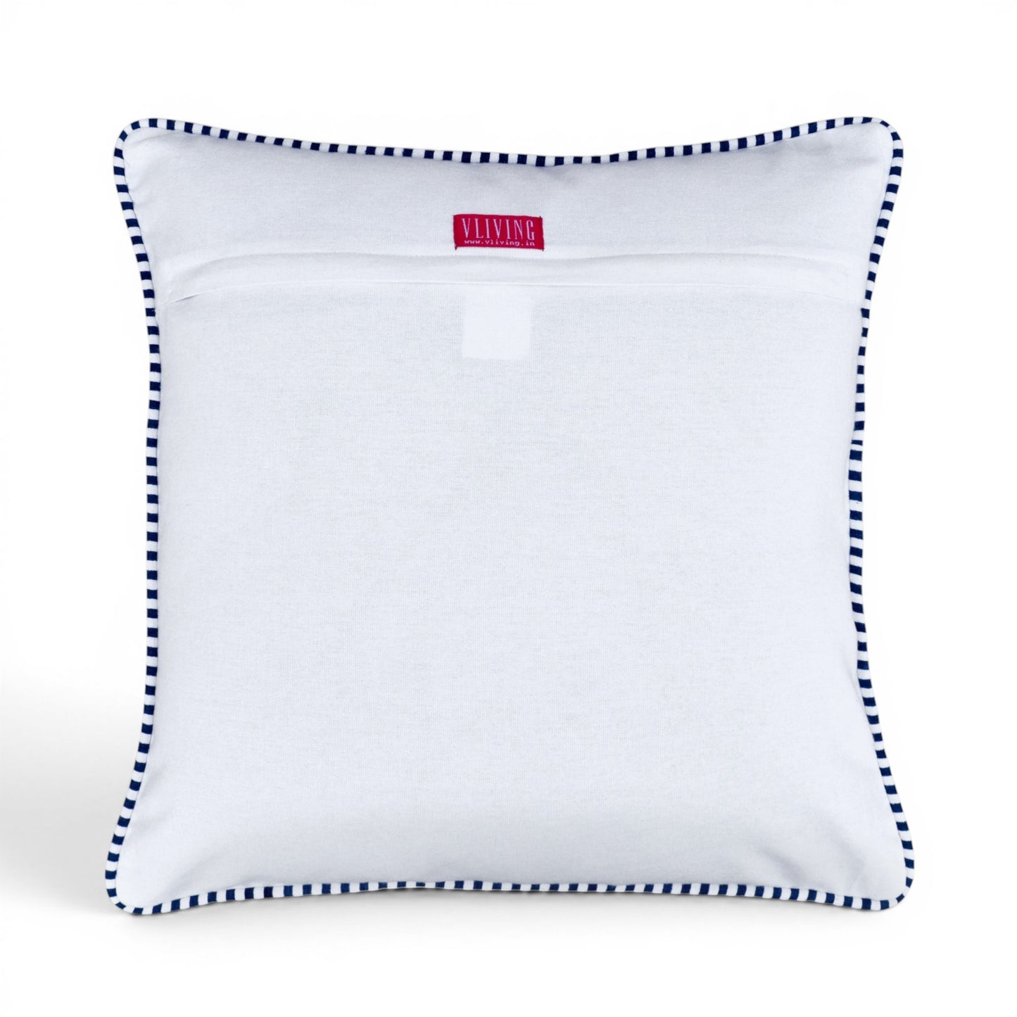 Blue & White Victorian Swirl Print Cotton Cushion Cover | Welted | Zip Closure | 100% Cotton