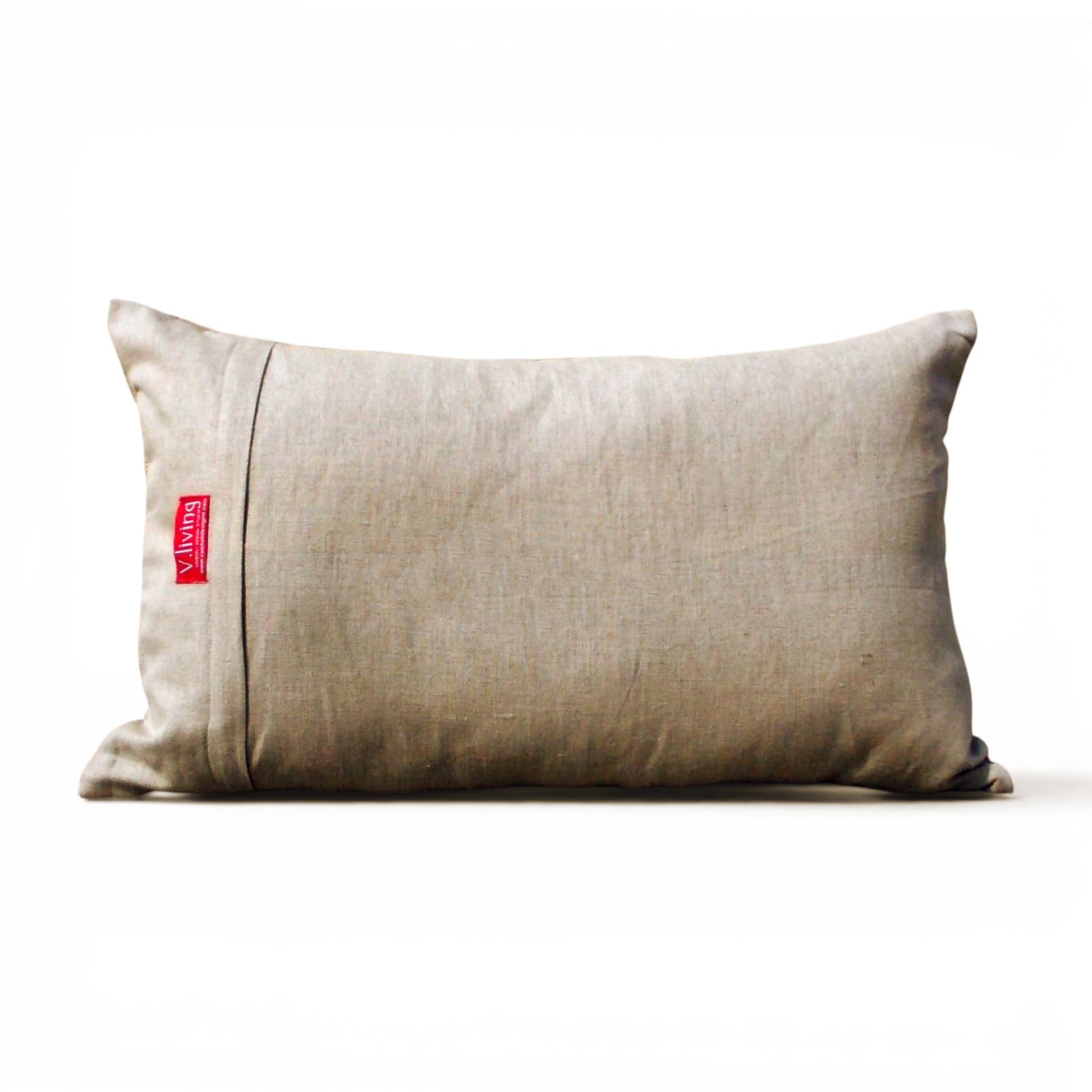 Pillow Talk All Is Well Linen Cushion Cover – Rajasthani Applique & Embroidery | 12×20" - Vliving