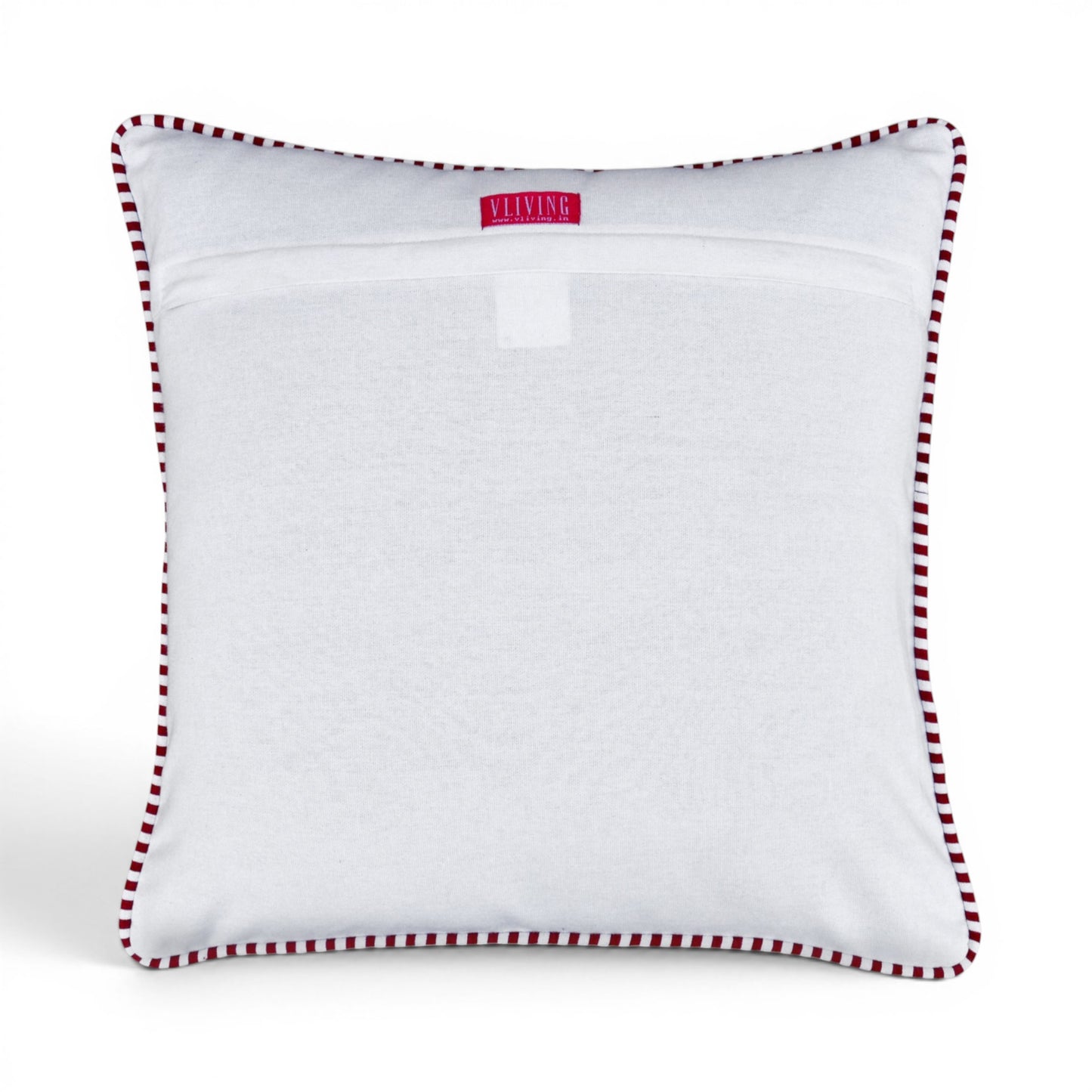Red & White Victorian Swirl Print Cotton Cushion Cover | Welted | Zip Closure | 100% Cotton