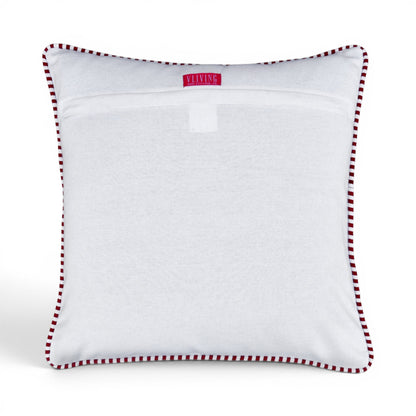 Red & White Victorian Swirl Print Cotton Cushion Cover | Welted | Zip Closure | 100% Cotton