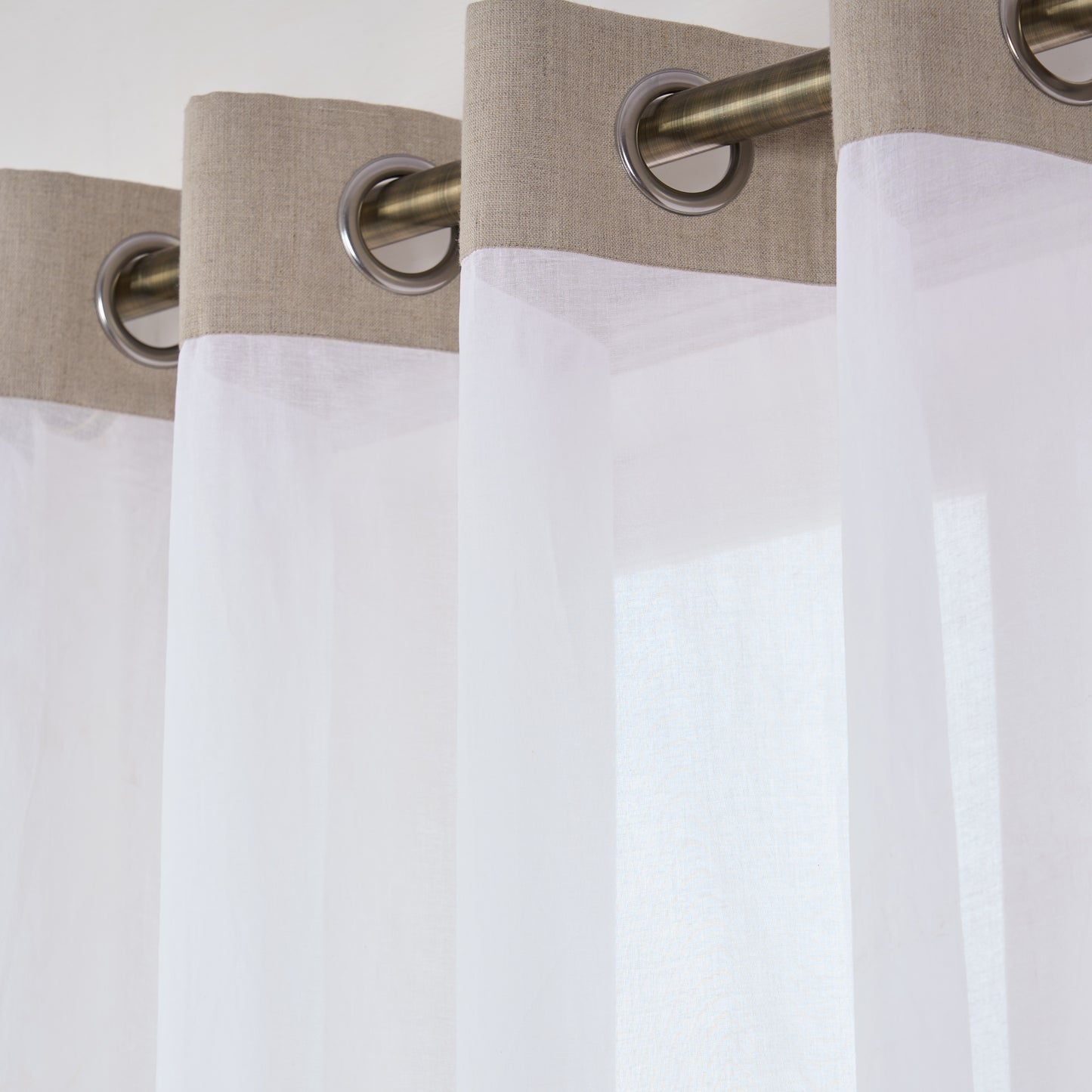 LINEN & ORGANDY curtain - Linen pletes with organdy panel, sizes available