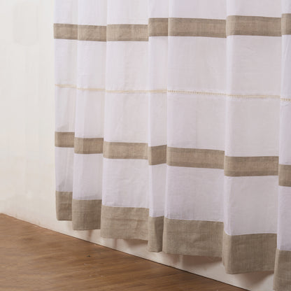 LINEN & ORGANDY curtain - Linen pletes with organdy panel, sizes available