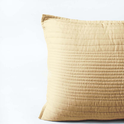 Beige 300TC cotton satin luxury quilted pillow covers, stripe quilting pattern, Sizes available