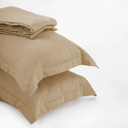BEIGE 300TC flat sheet set, premium pure cotton satin