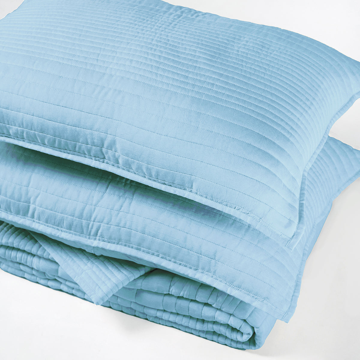 SKY BLUE luxury 300TC cotton satin Quilt with coordinated pillow cases, Sizes available