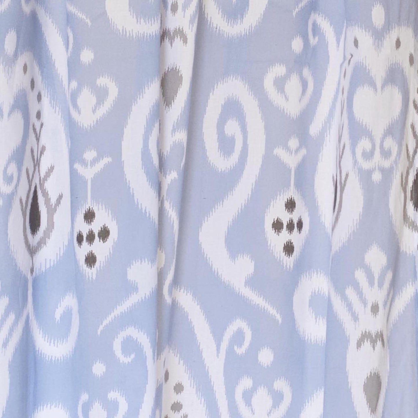Ikat - Sheer cotton printed curtain panel in blue colour