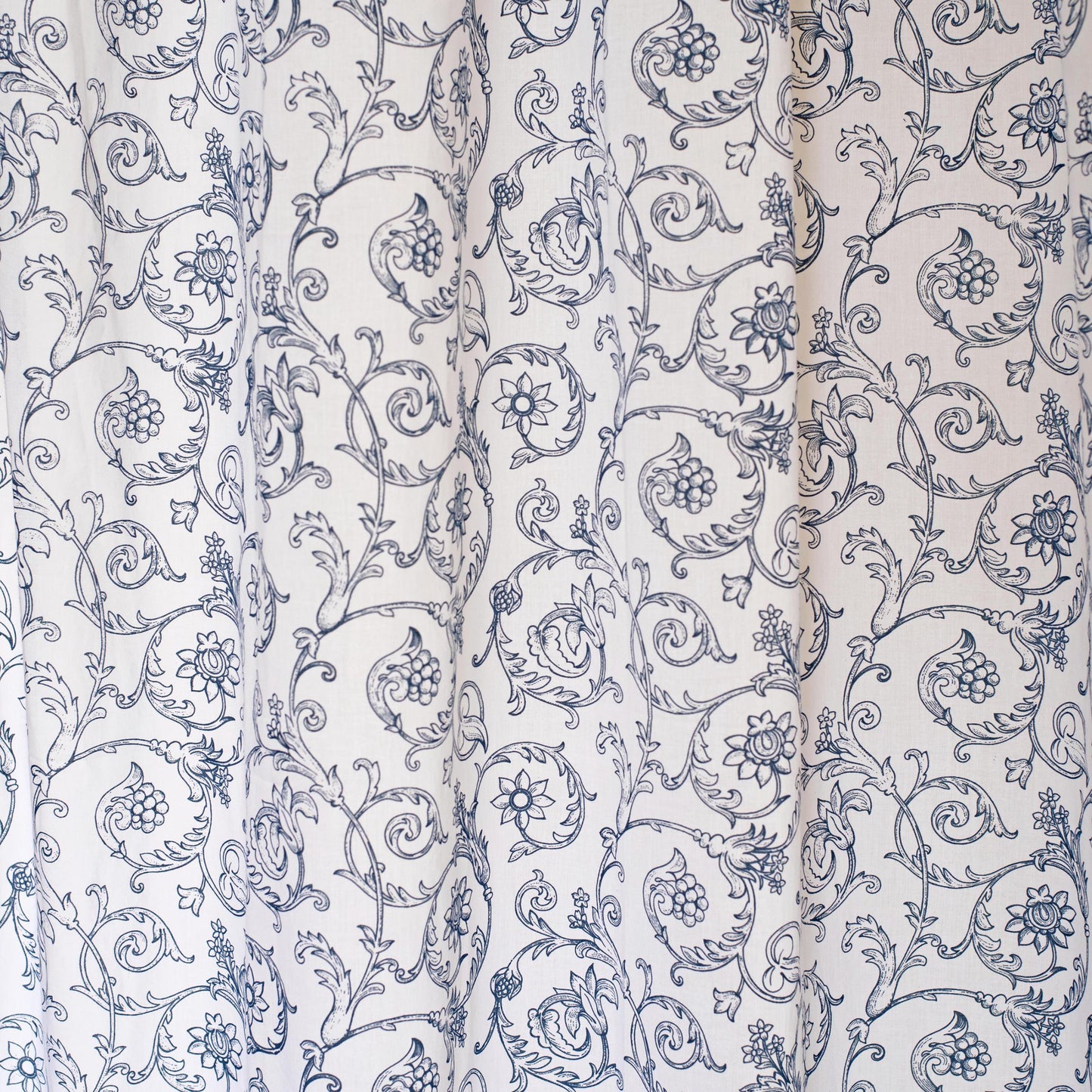 Blue Swirl - Sheer printed curtain Panel