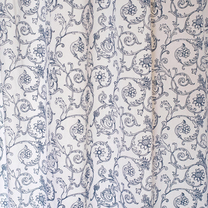 Blue Swirl - Sheer printed curtain Panel