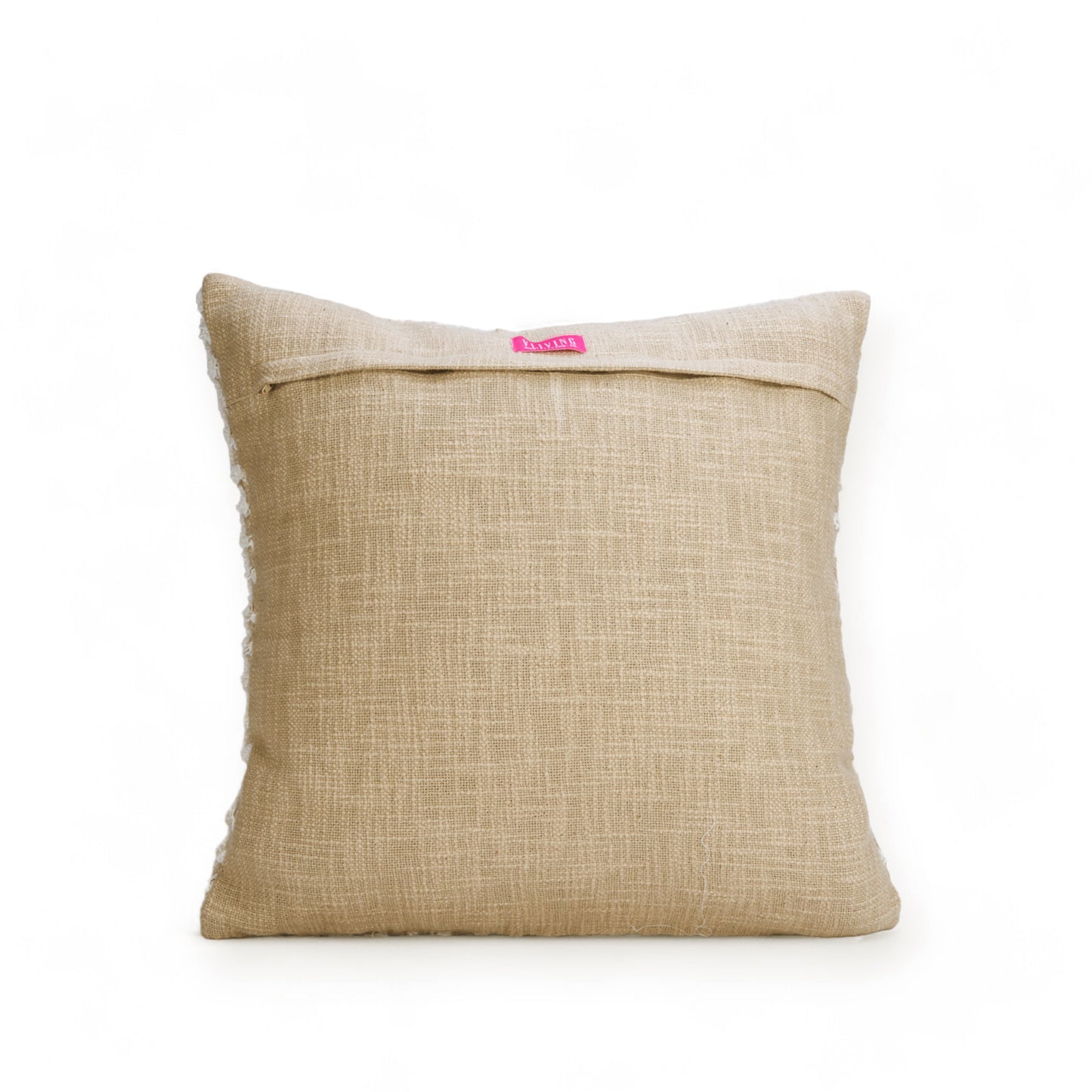 ZULU - Checkered Tufted off white & Beige Throw Pillow Cover, 18X18 inches - Zulu Collection