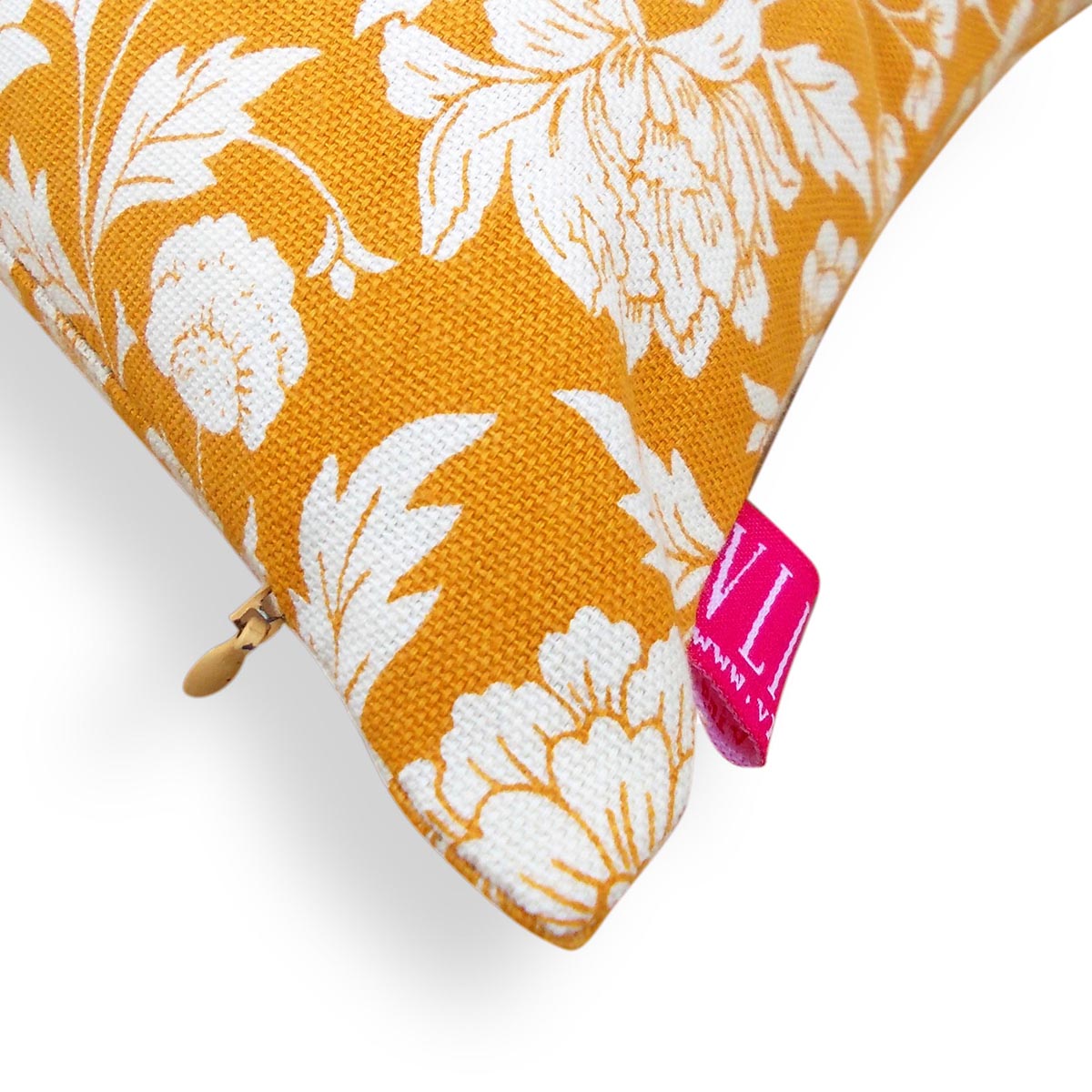 Yellow - Kalamkari cushion cover, Cotton pillow cover