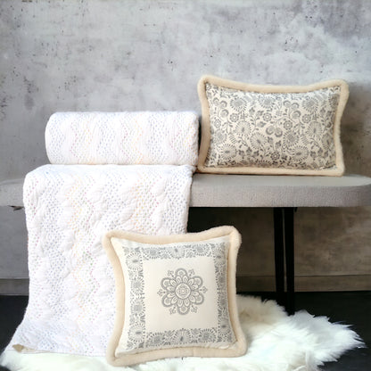 Svenska - off white printed pillow cover, nordic style cushion cover, Scandinavian