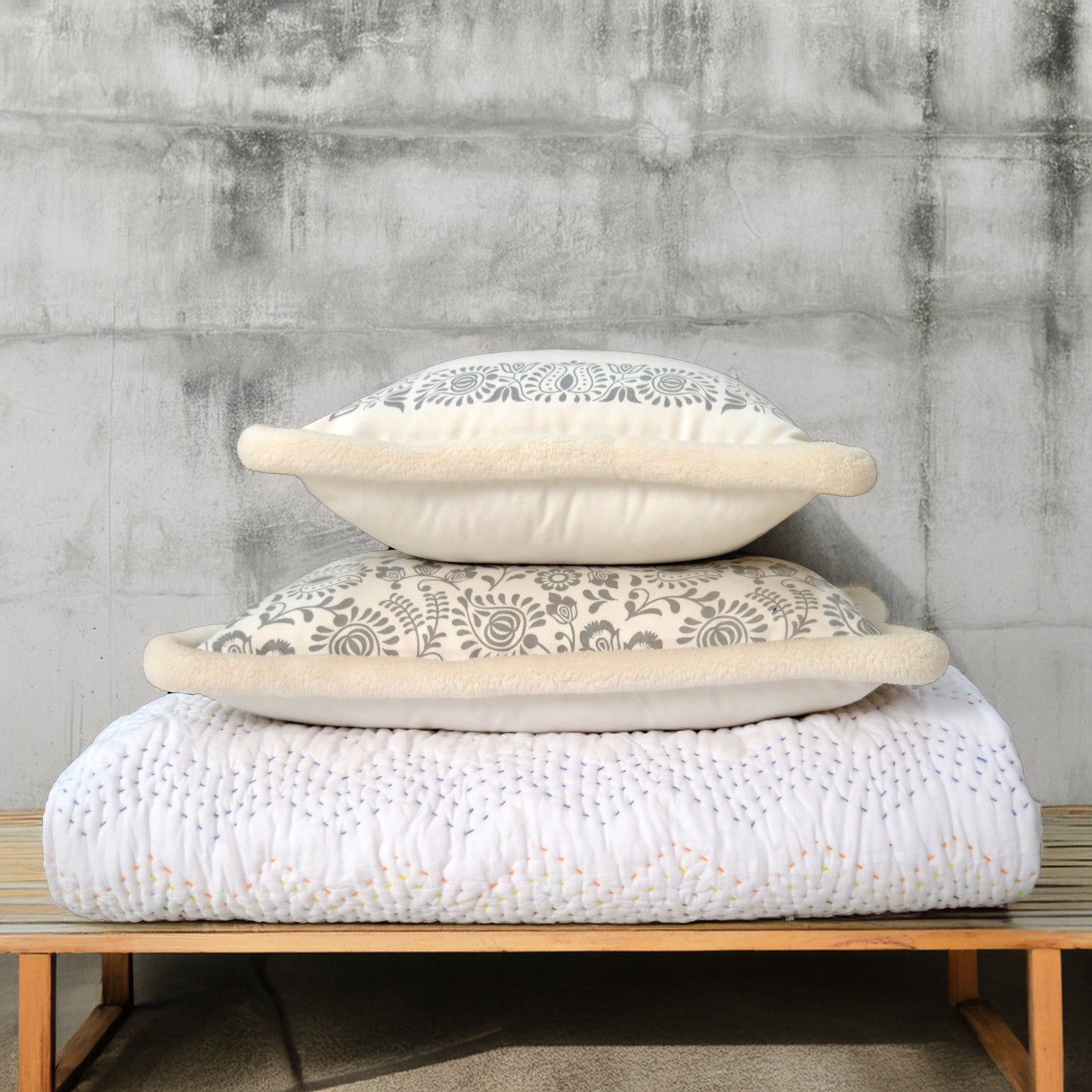 Svenska - Ivory printed cushion cover, nordic style pillow cover, Scandinavian pillow