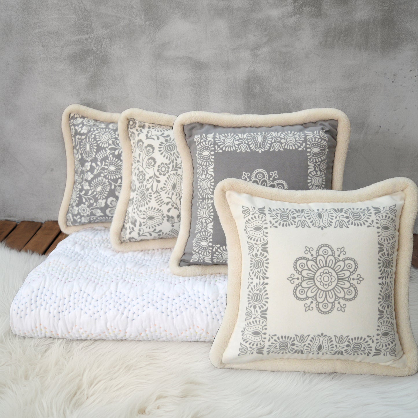 Svenska - Grey printed cushion cover, nordic style pillow cover, Scandinavian pillow