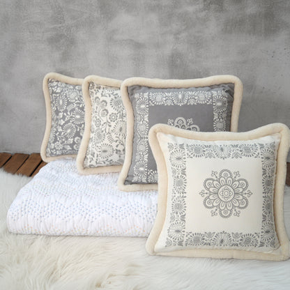 Svenska - Grey printed cushion cover, nordic style pillow cover, Scandinavian pillow