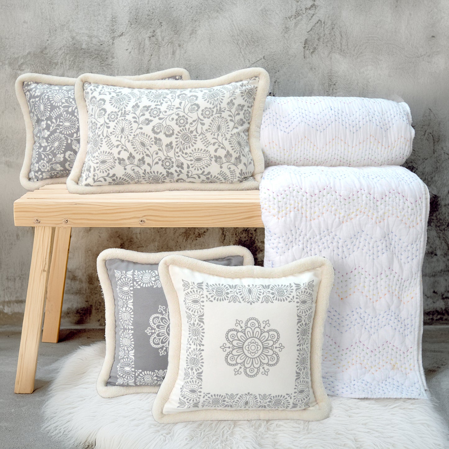 Svenska - off white printed pillow cover, nordic style cushion cover, Scandinavian