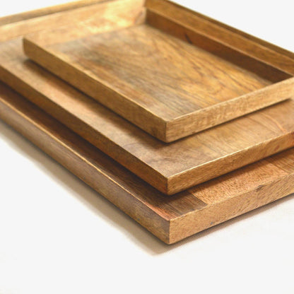 Wooden tray, set of 3 trays, rustic, mango wood, serving tray, farmhouse decor