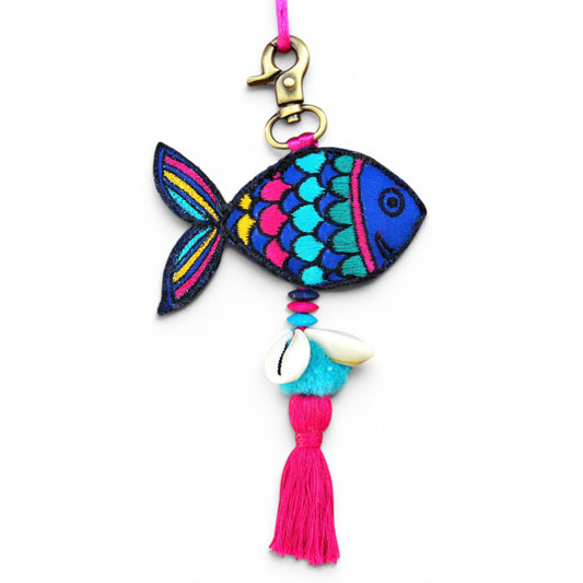 Multicolour Fish Tassel Handmade Boho Bag Charm – Tribal & Bohemian