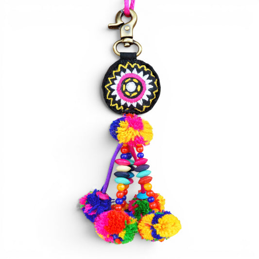 Multicolor Handmade Boho Tassel Charm – Bag, Key Ring & Belt Accessory