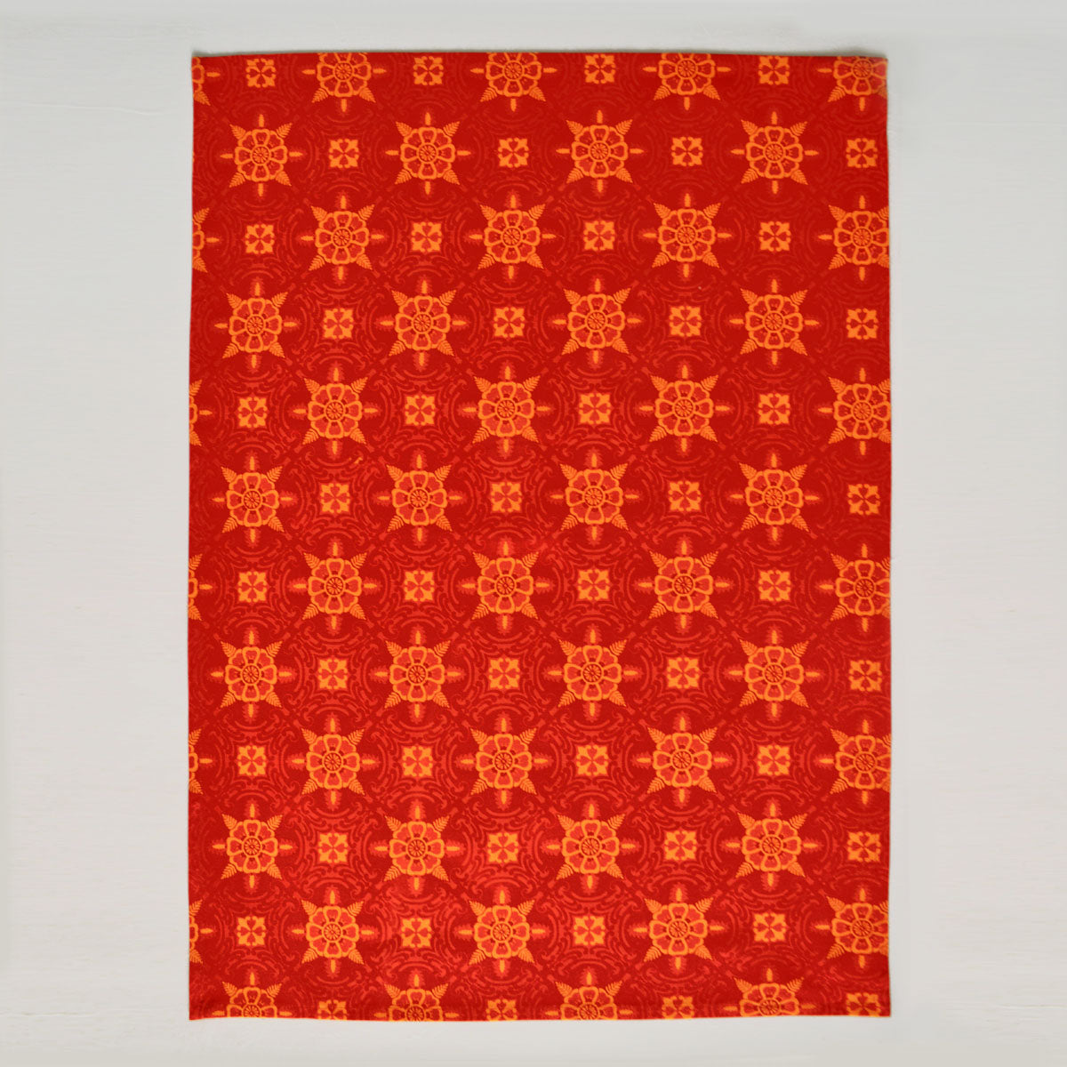 Kitchen towel - Bright red printed with talavera tile pattern