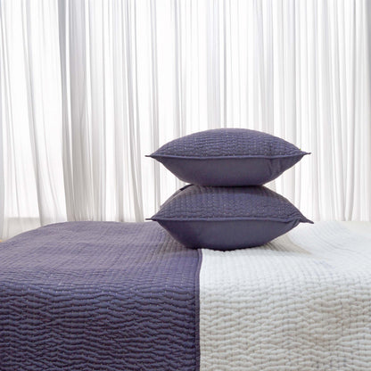 LAVENDER Kantha quilted bed set - stripe pattern quilting - sizes available