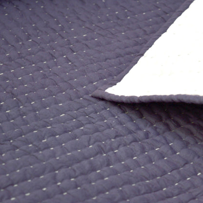 Lavender Kantha Quilt | Stripe Pattern Quilting | 100% Cotton | Handmade