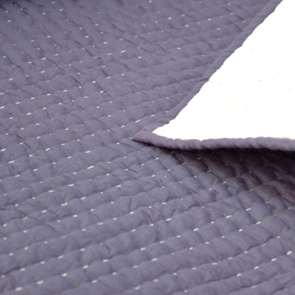 LAVENDER Kantha quilt - stripe pattern quilting - Quilt set / Quilt / Pillow case available