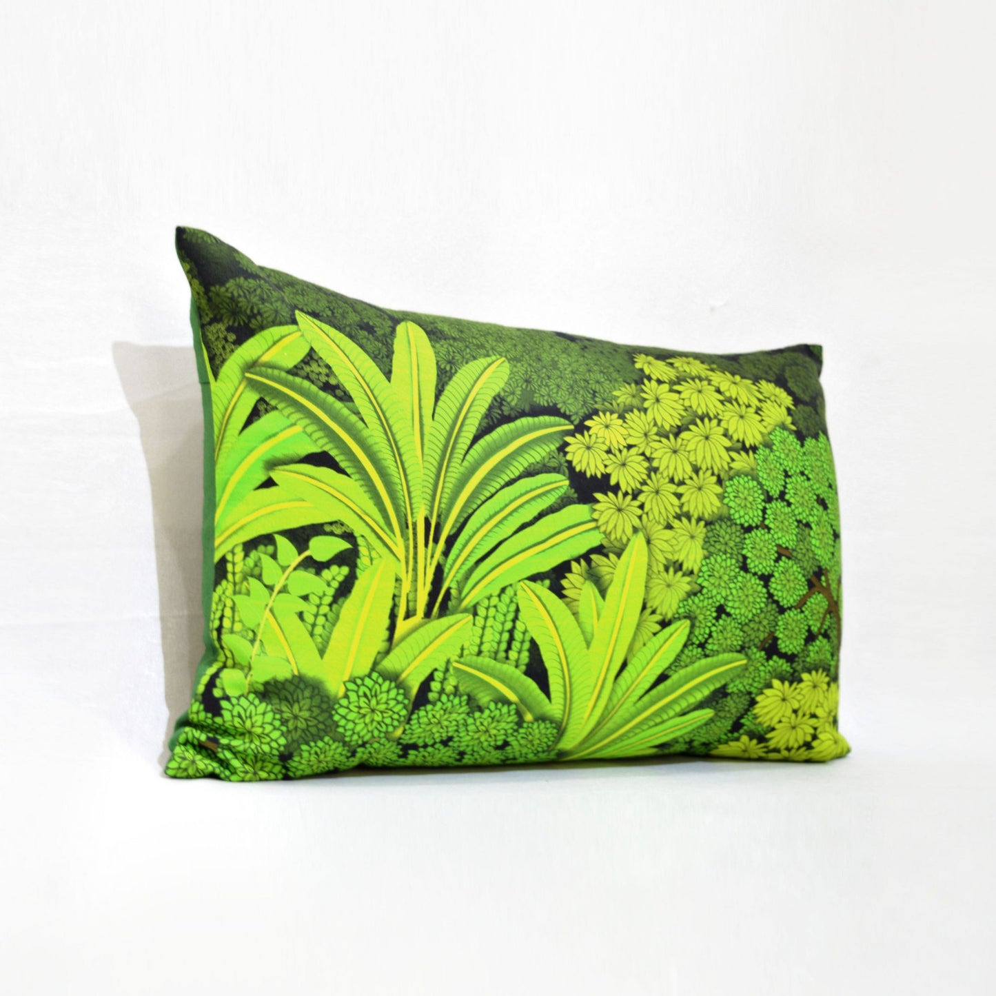 Pichwai - Tropical green printed rectanglular pillow cover