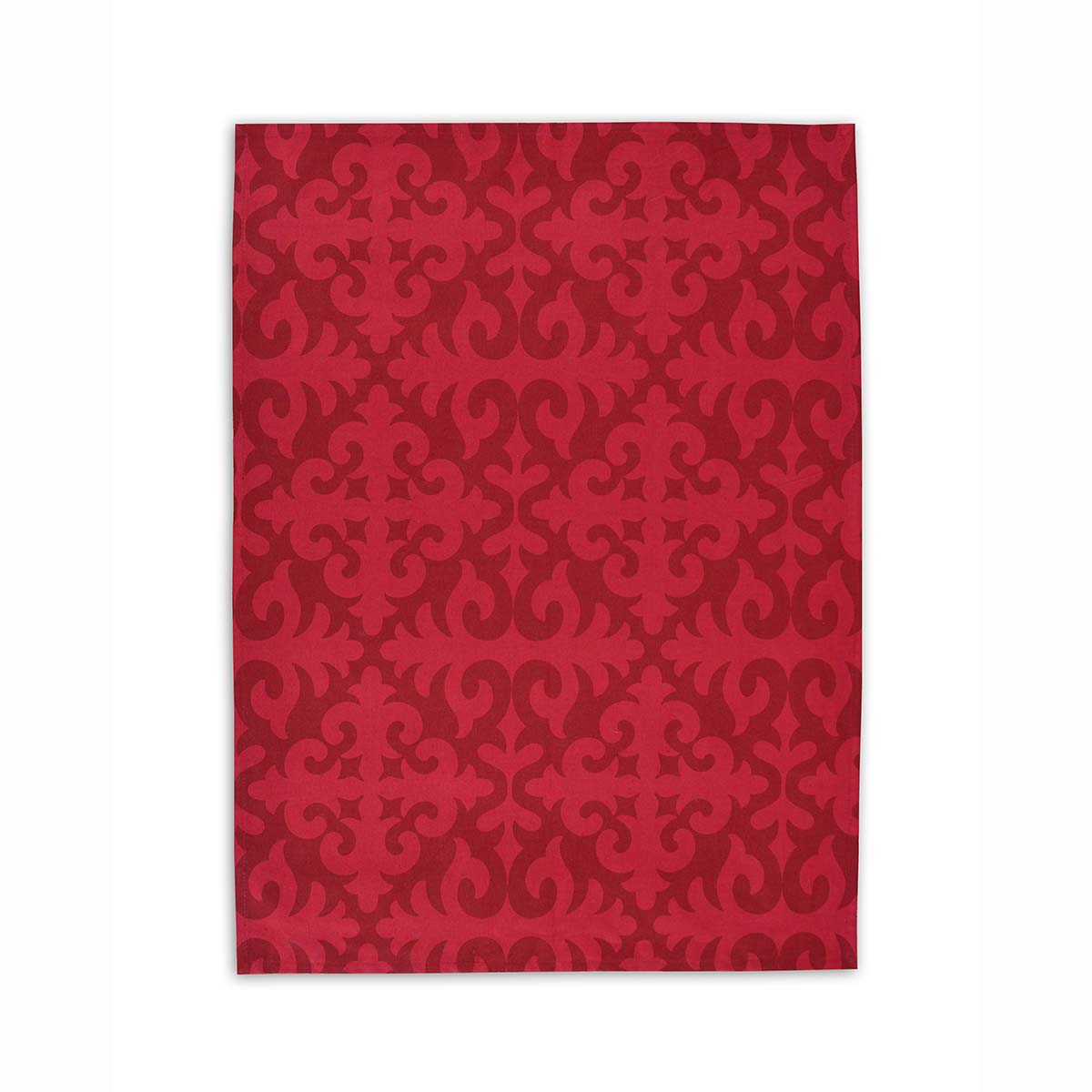 SHYRDAK Kitchen towel, red tone on tone print, moroccan print kitchen towel