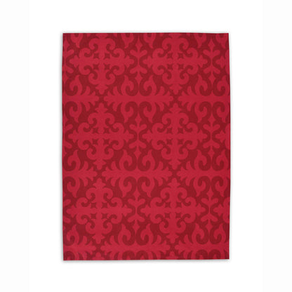 Shyrdak Red Moroccan Print Kitchen Towel – 100% Cotton, 20"x28" | Set of 2 or 4