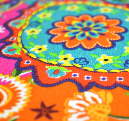 Truck art - multicolour floral print square pillow cover