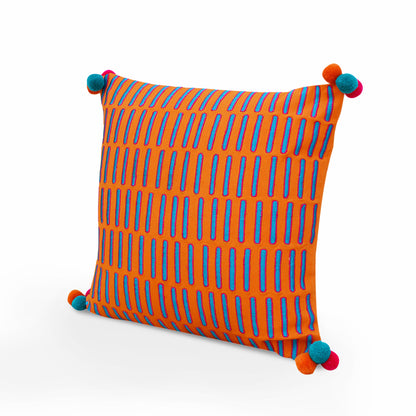 Mola - Tangerine pillow cover, embroidered pillow cover