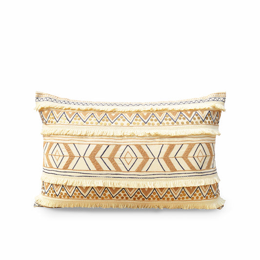 Handira - Cream cotton embroidered cushion cover
