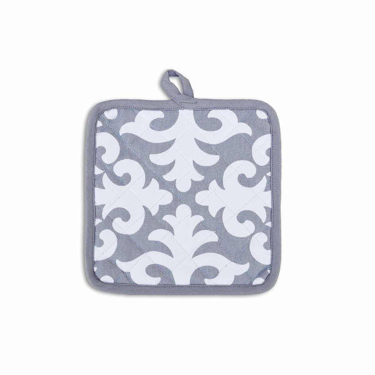 SHYRDAK Grey color Pot holder and Glove, moroccan print, cotton kitchen accessories
