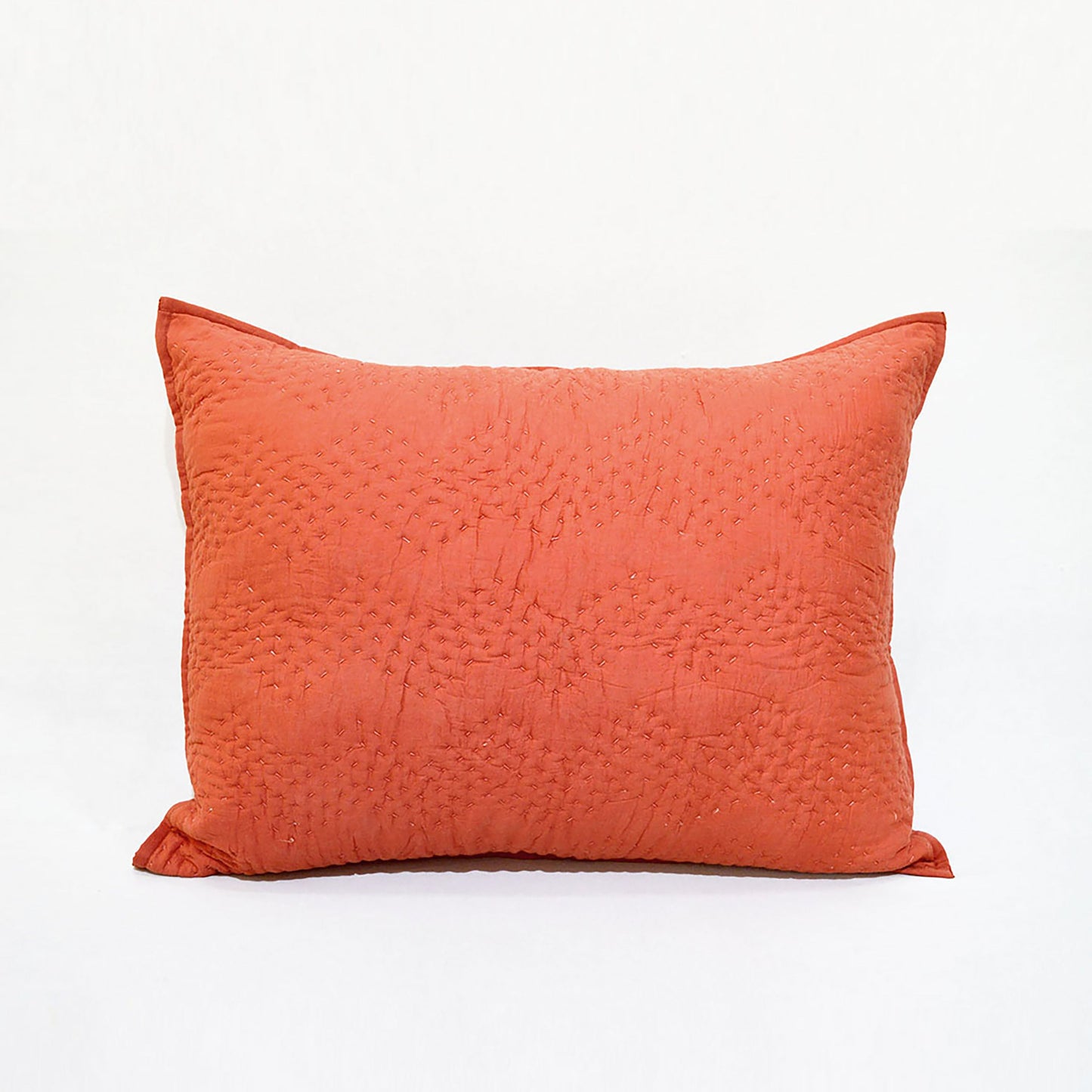 RUST Kantha quilt - chevron pattern quilted Pillow case, sizes available